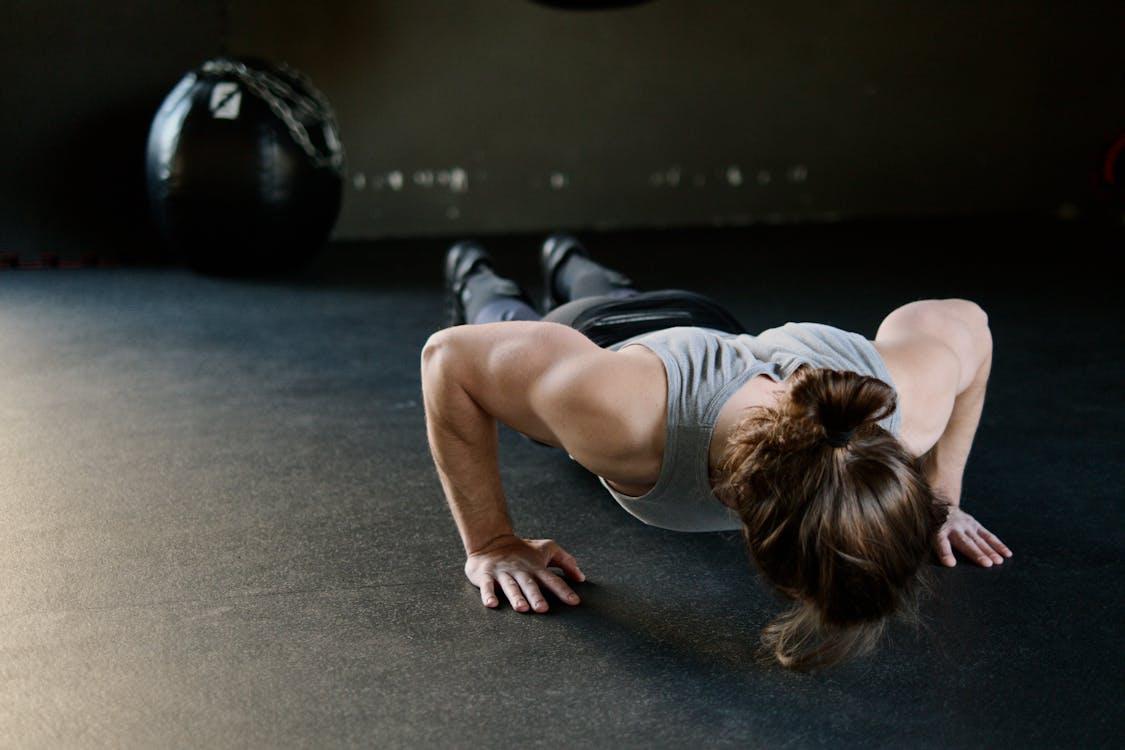 Free Man Doing Push Ups Stock Photo