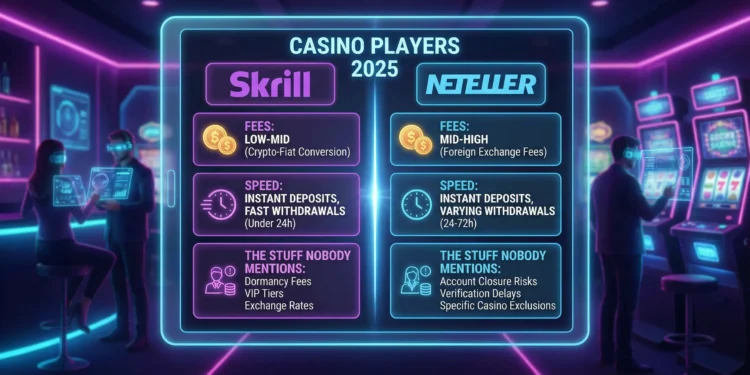 Skrill vs Neteller for Casino Players in 2025: Fees, Speed, and the Stuff Nobody Mentions